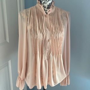 Bobeau Pink long sleeve blouse (M)